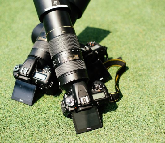 cameras on the fake grass