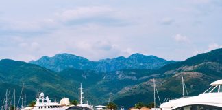 tivat yachts and mountains
